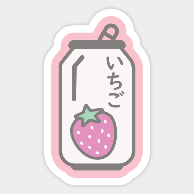 Ichigo Drink - Strawberry Sticker by WakuWaku